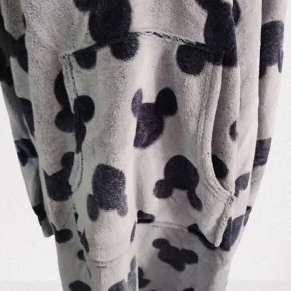 Disney Micky Mouse Fleece Women's Pullover Top Size Extra Large Grey and Blue - Picture 4 of 8